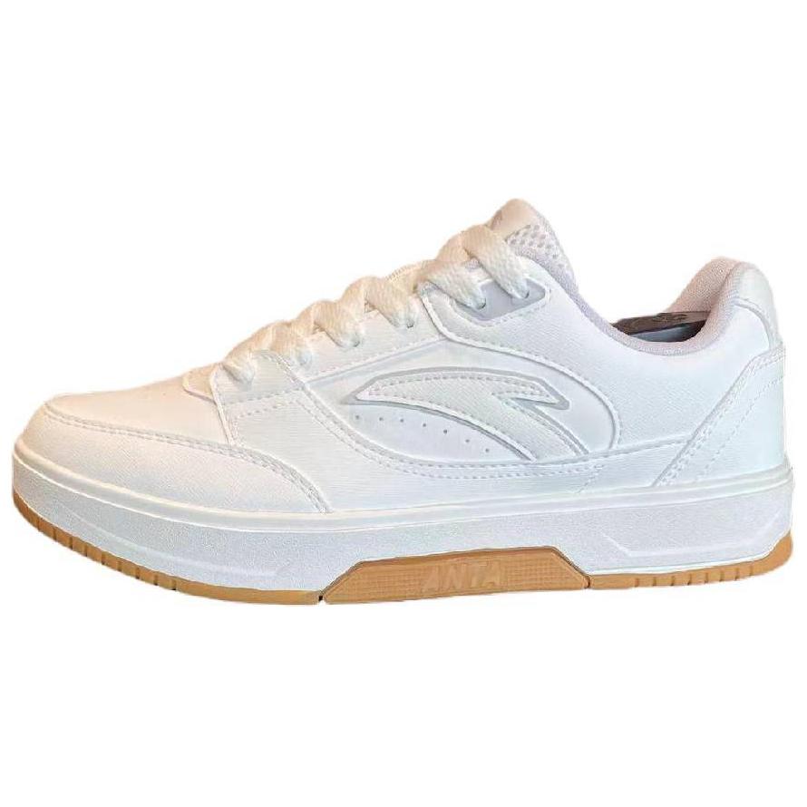 Anta Slip Resistant Abrasion Resistant High top Skateboard Shoes Unisex Ivory White