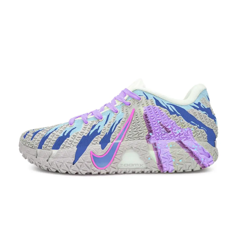 Nike Ja Morant 3 Abrasion Resistant Breathable Basketball Shoes Unisex Gray Blue Purple