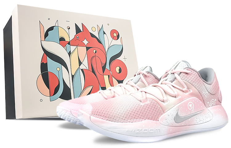 Nike Hyperdunk 10 Cushioning Anti-Slip And Wear-Resistant Low-Top Basketball Shoes Men's Pink White