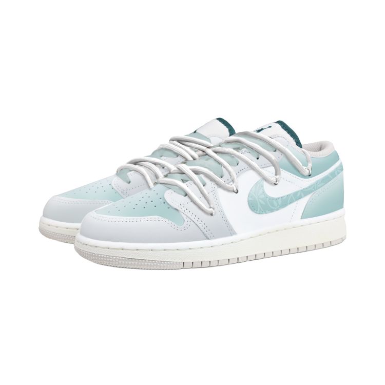 Jordan Air Jordan 1 Abrasion Resistant Low Top Vintage Basketball Shoes Unisex White Green купить в интернет-магазине Yoocart с быстрой доставкой по России.
