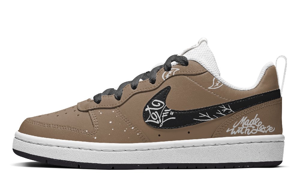 Nike Court Borough Series Low-Top Skateboard Shoes GS Khaki Brown