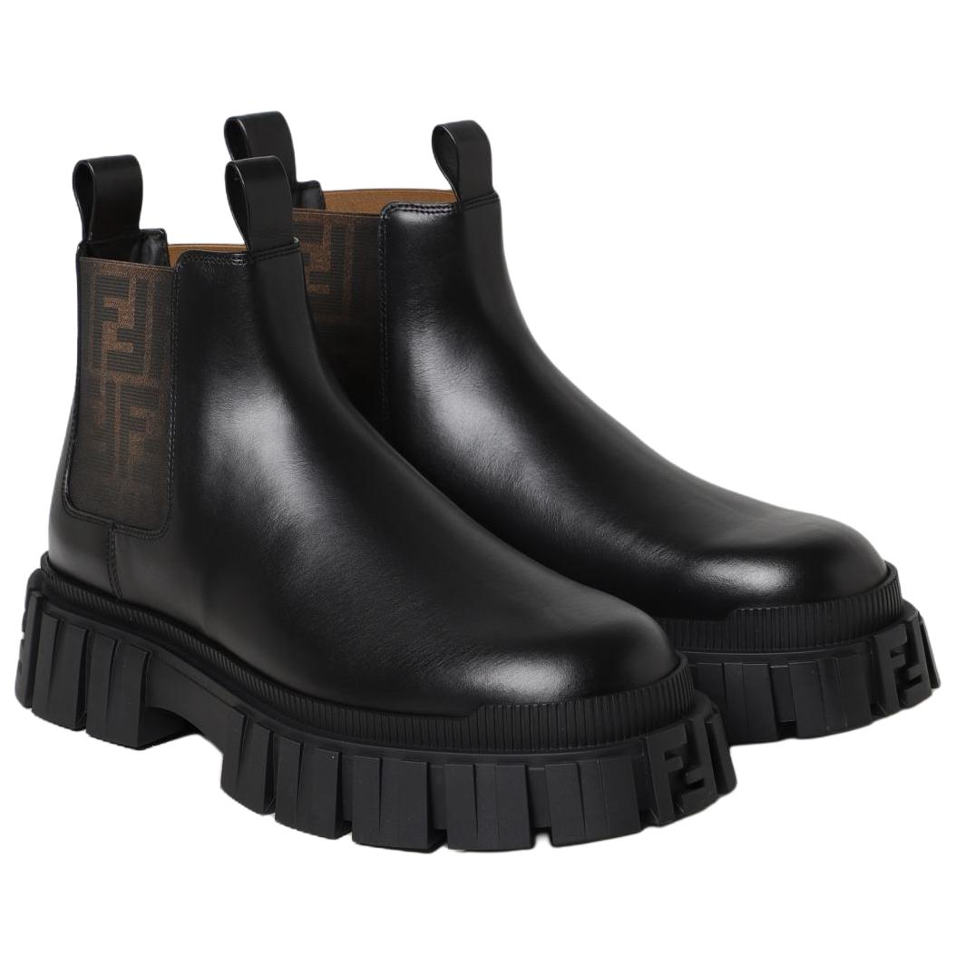 FENDI Logo Detailed Round Toe Ankle Boots купить в интернет-магазине Yoocart с быстрой доставкой по России.