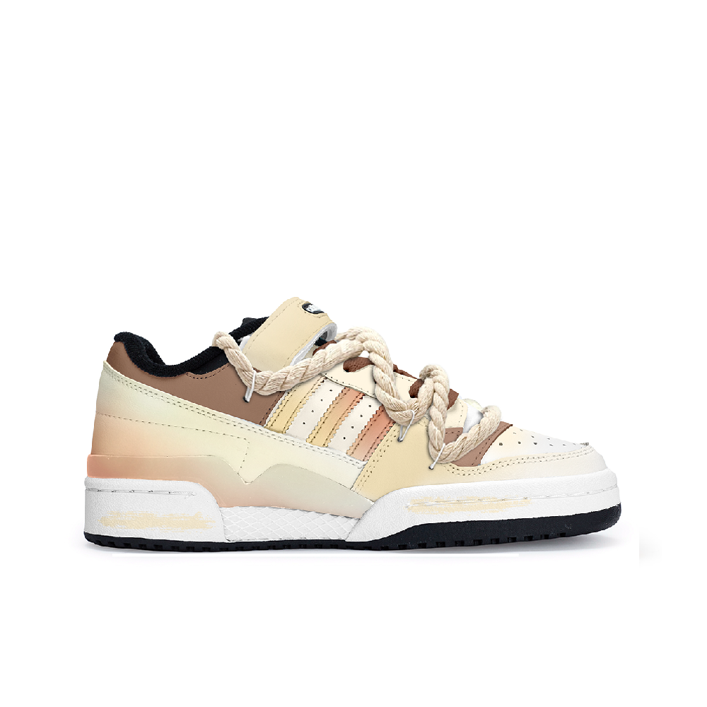 Adidas Originals FORUM Free Panda Butter Cat Anti-Slip Wear-Resistant Low-Top Skateboard Shoes Unisex Yellow White