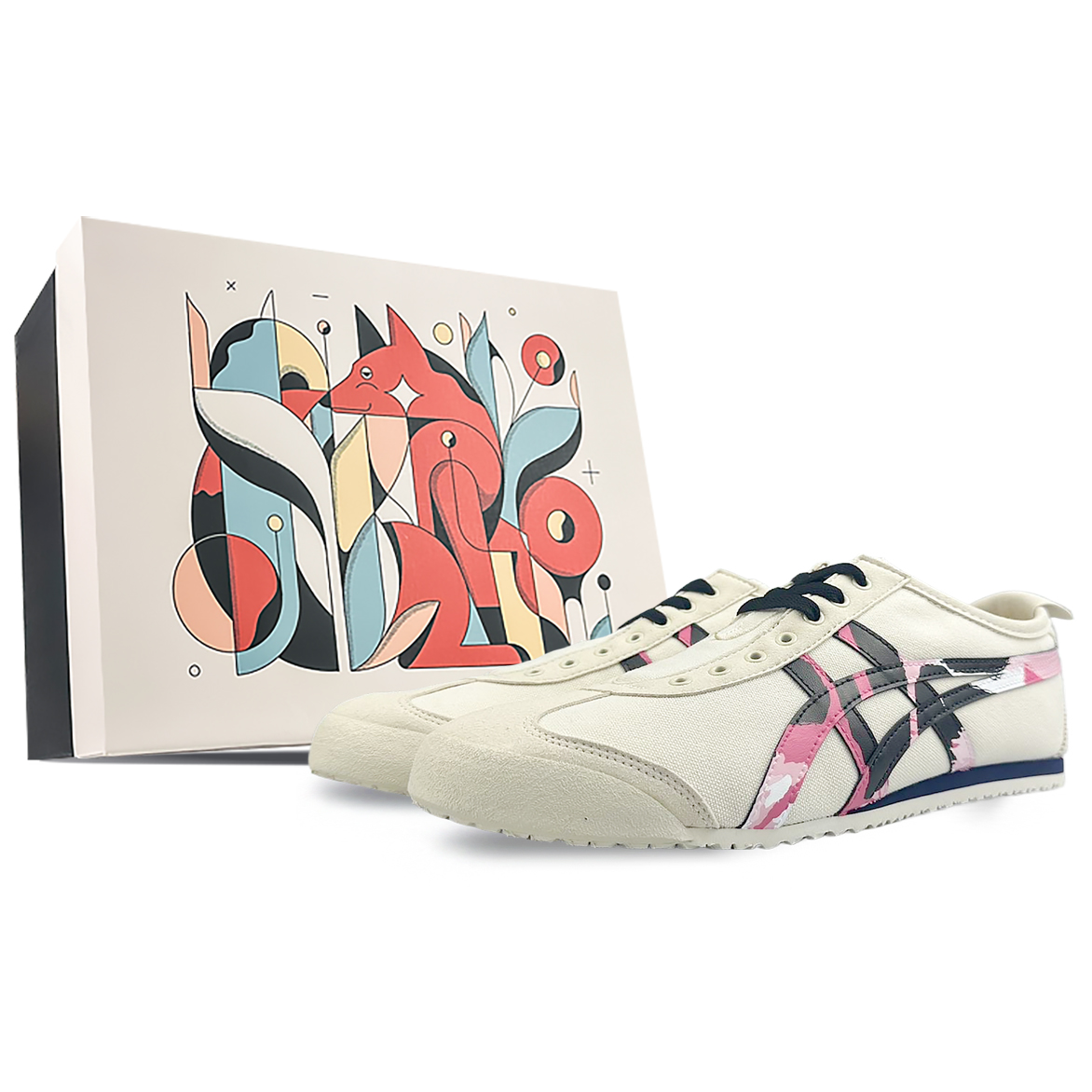 Onitsuka Tiger MEXICO 66 Lightweight Low-Top Casual Shoes Unisex White Black