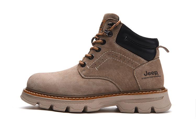 Jeep Ankle-Length Martin Boot High-Top Men's Sand