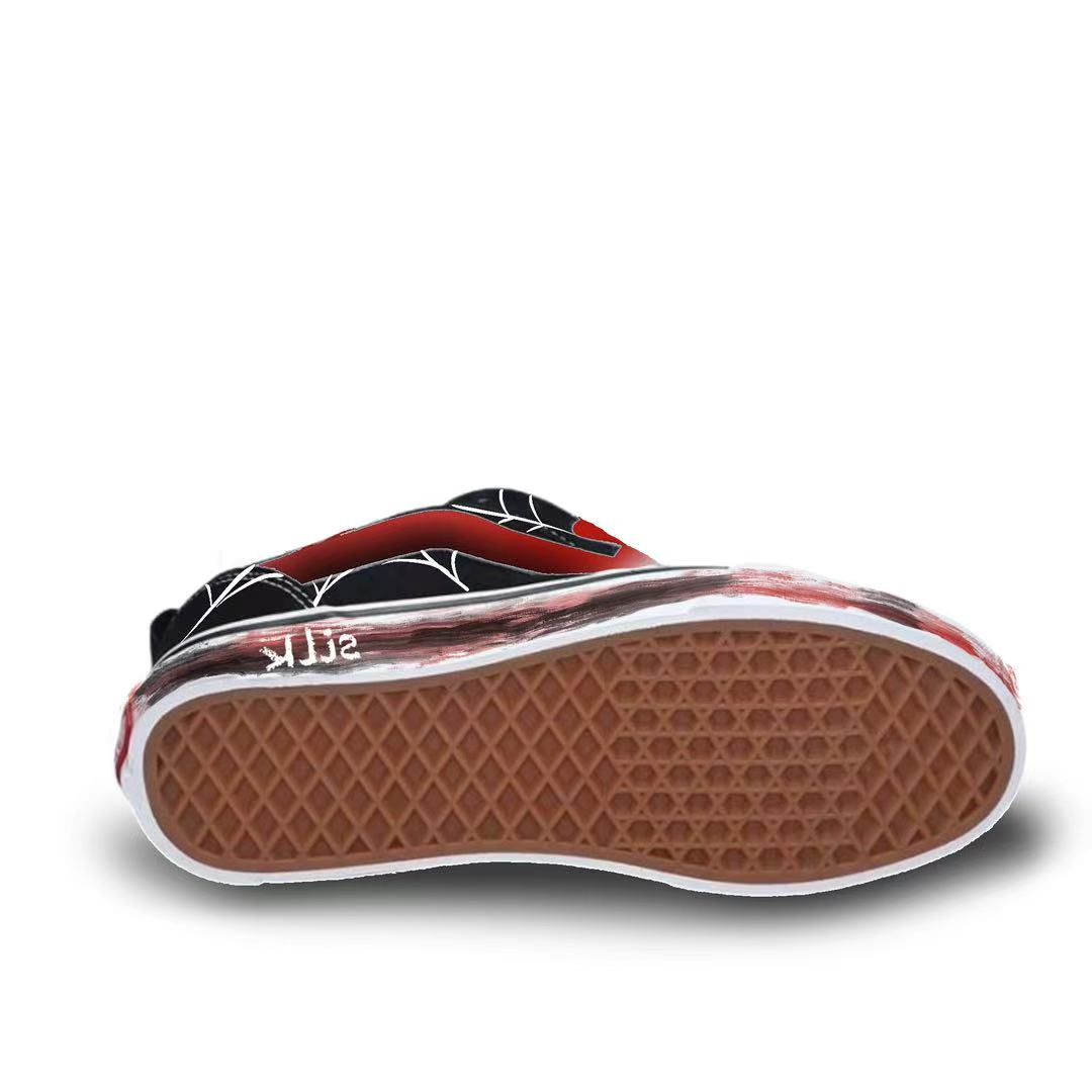 Vans Knu Skool Gothic Spider Anti Slip Wear Resistant Low Top Skateboard Shoes Unisex Black Red купить в интернет-магазине Yoocart с быстрой доставкой по России.