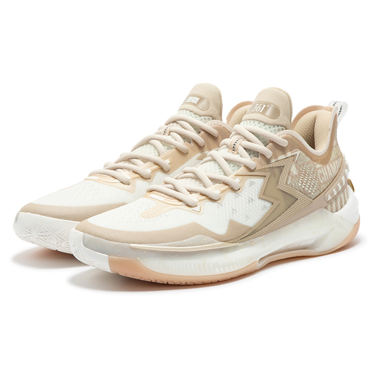 361° BIG3 5.0 Quick PRO Cushioned Wear-Resistant Coverage Low-Top Carbon Plate Basketball Shoes Men's White Gold купить в интернет-магазине Yoocart с быстрой доставкой по России.