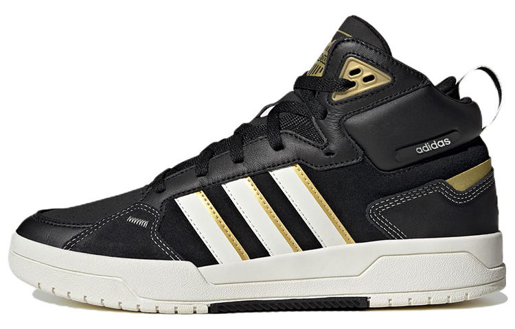 Adidas Neo 100DB Slip Resistant, Abrasion Resistant, Lightweight Mid Top Skateboard Shoes Unisex Black Yellow White