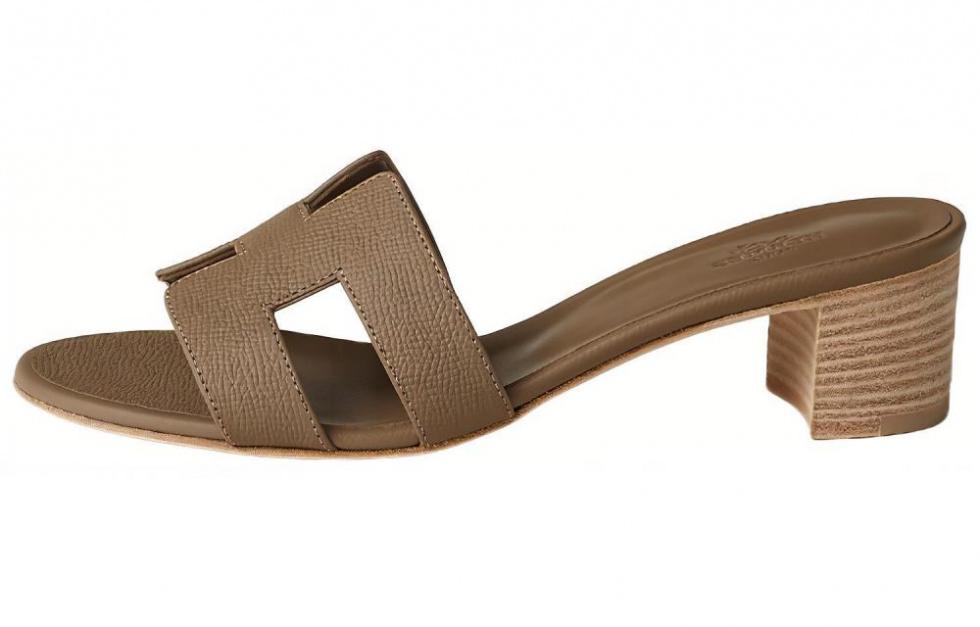 HERMES Oasis Slide Slippers Women's Tan