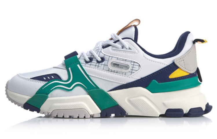 LiNing Journey Abrasion Resistant Breathable Low Top Sports Casual Shoes Men's White Green Blue