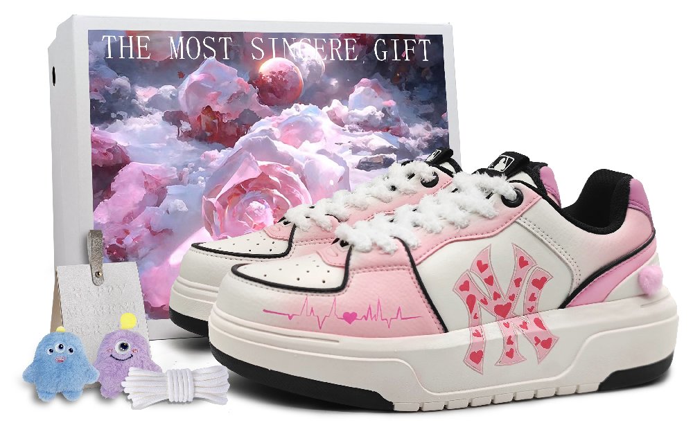 MLB New York Yankees Low-Top Skateboard Shoes Unisex Pink