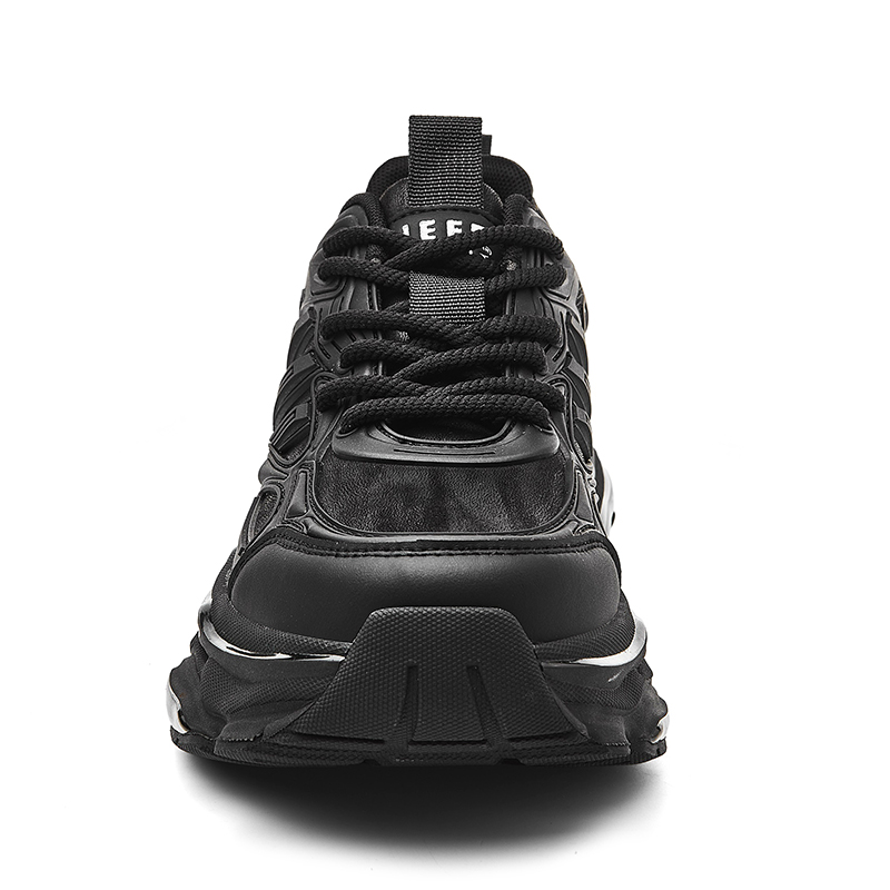 JEEP SPIRIT Armor Black Warrior Low Top Chunky Sneakers Men's Mysterious Black