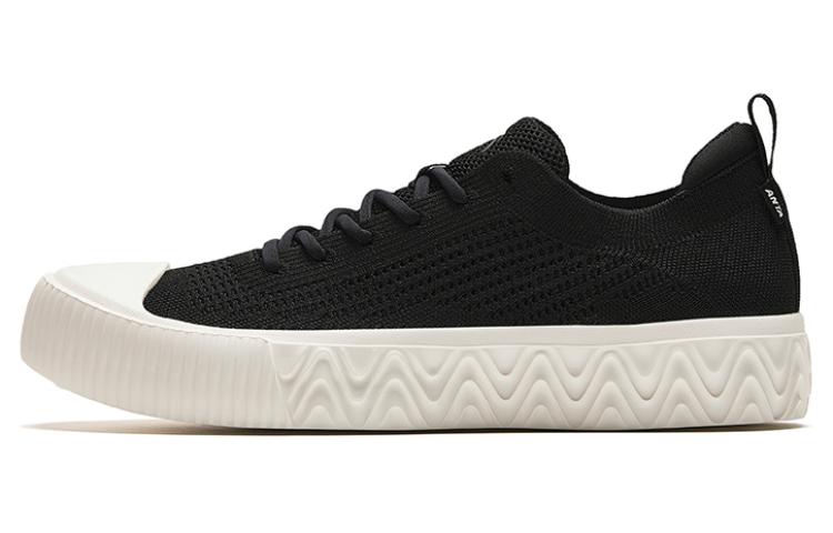 Anta Flyknit Cushioning Wear-Resistant Low-Top Skateboard Shoes Men's Black