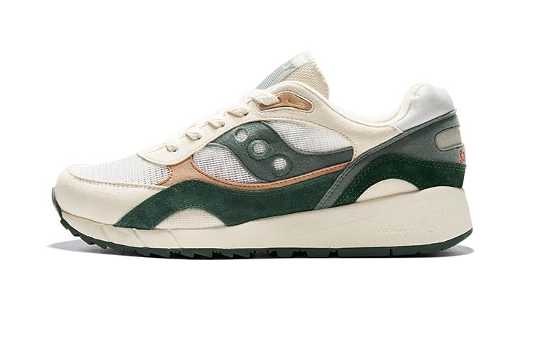 Saucony Shadow 6000 Anti-Slip And Wear-Resistant Height Increasing Low-Top Casual Running Shoes Unisex White Green