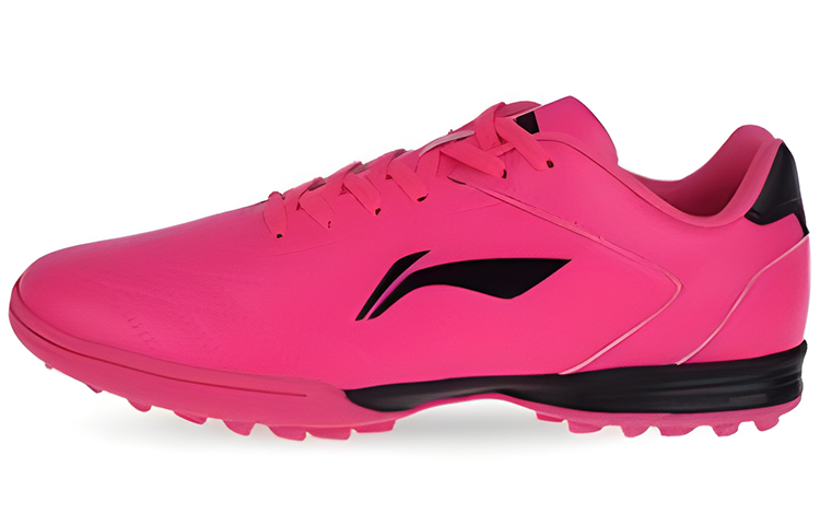 LiNing TF Rubber Broken Studs Cushioning, Slip Resistant, And Abrasion Resistant Soccer Shoes Men's Pink