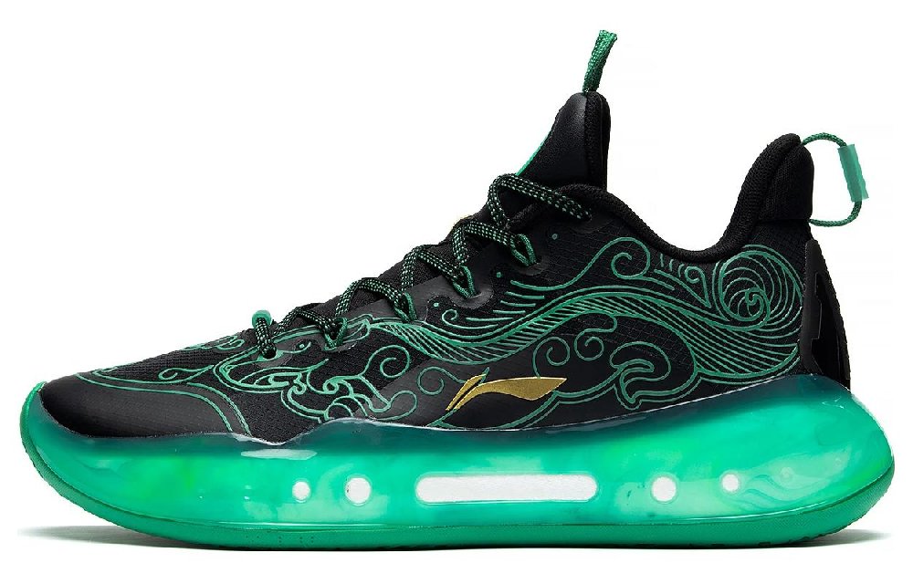 LiNing YuShuai 14 䨻 Low Cushioning Anti-Slip And Wear-Resistant Low-Top Basketball Shoes Black Green