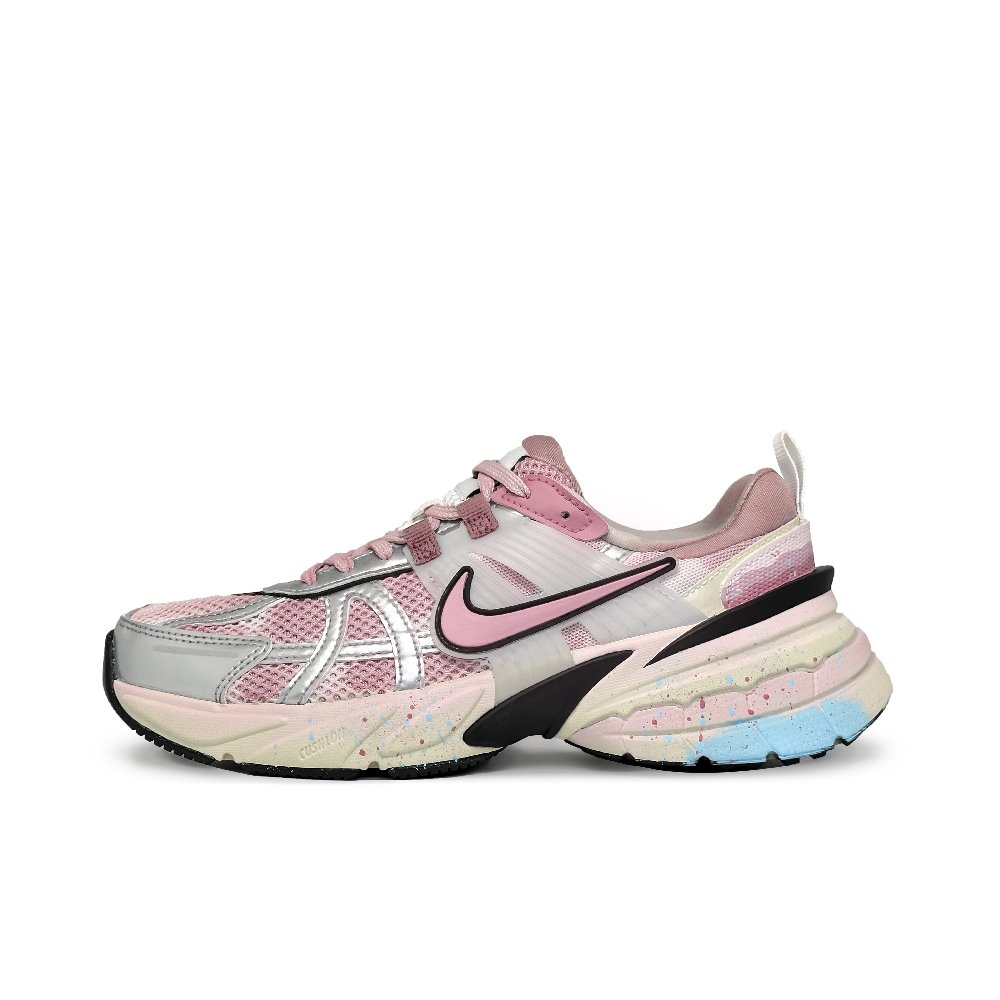 Nike V2K Run Low Top Running Shoes Women's Silver Pink Blue