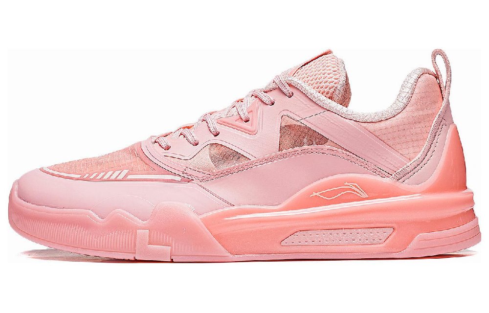 LiNing LINGTENG Non-slip Lightweight Low-Top Skateboard Shoes Men's Light Smoke Pink