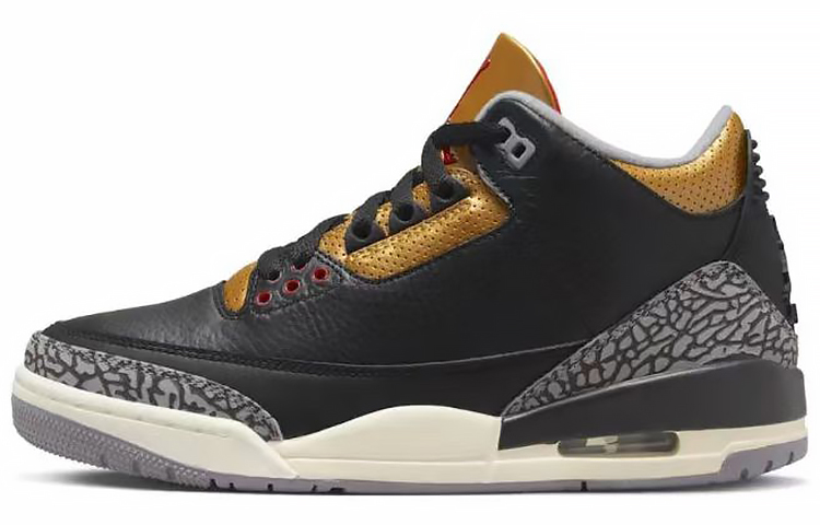 Jordan Air Jordan 3 Basketball Shoes Women's Mid top Black/Gold/Red купить в интернет-магазине Yoocart с быстрой доставкой по России.