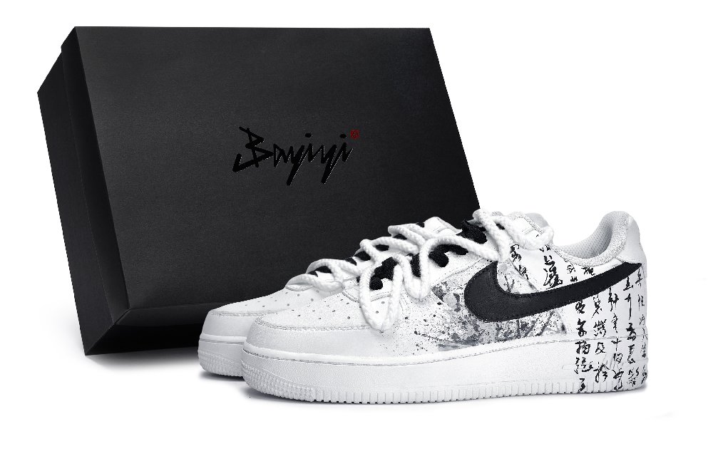 Nike Air Force 1 Anti-Slip Wear-Resistant Low-Top Skateboard Shoes Unisex Black White