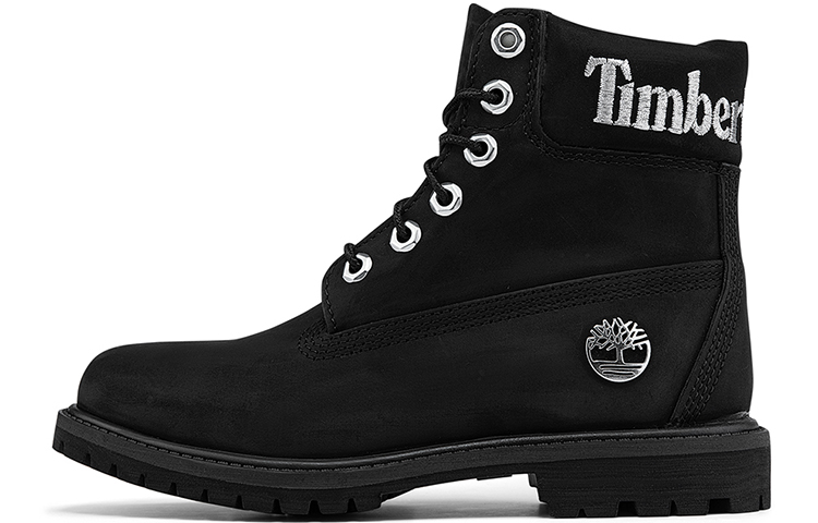 Timberland 6 Inch Premium Waterproof Boots 'Black Nubuck With Silver Logo' Women's
