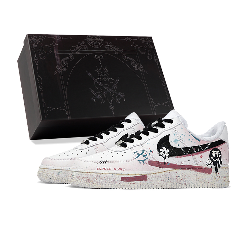 Nike Air Force 1 Low-Top Skateboard Shoes Women's Pink White
