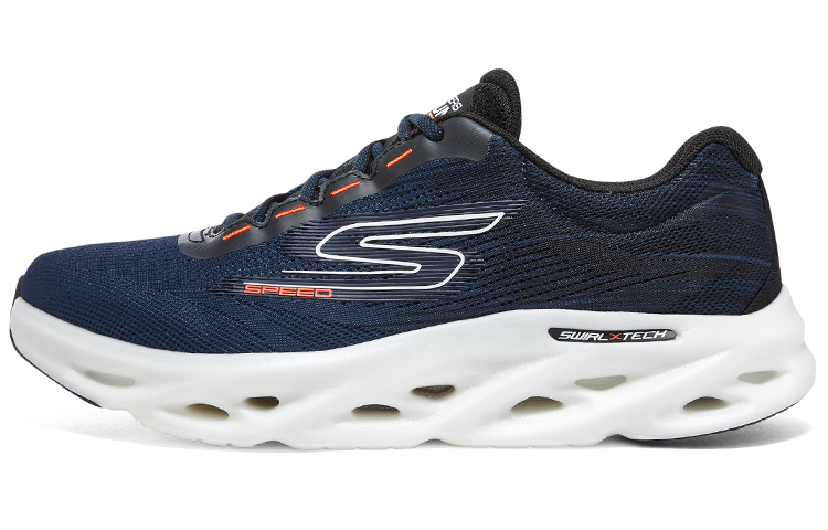 Skechers GO RUN Swirl Tech Speed Low Top Casual Running Shoes Men's Black