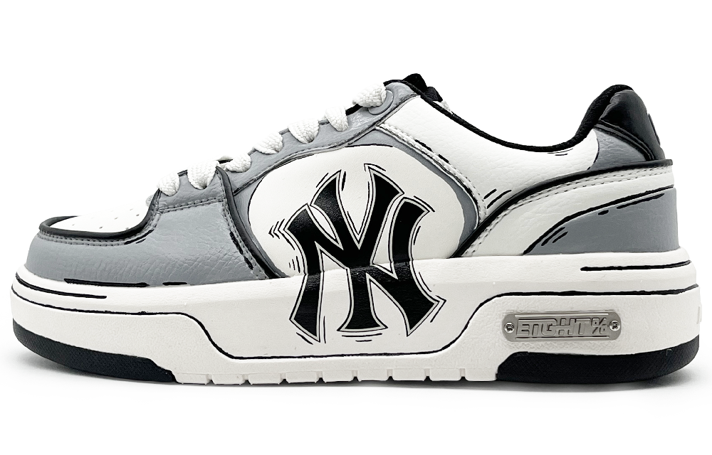 MLB Chunky Liner Wear-Resistant Height Increasing Low-Top Skateboard Shoes Unisex White Gray