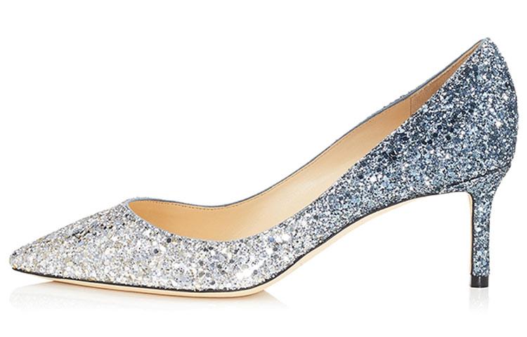 Jimmy Choo ROMY Slim Heel High Heels Women's Silver Blue Gradient