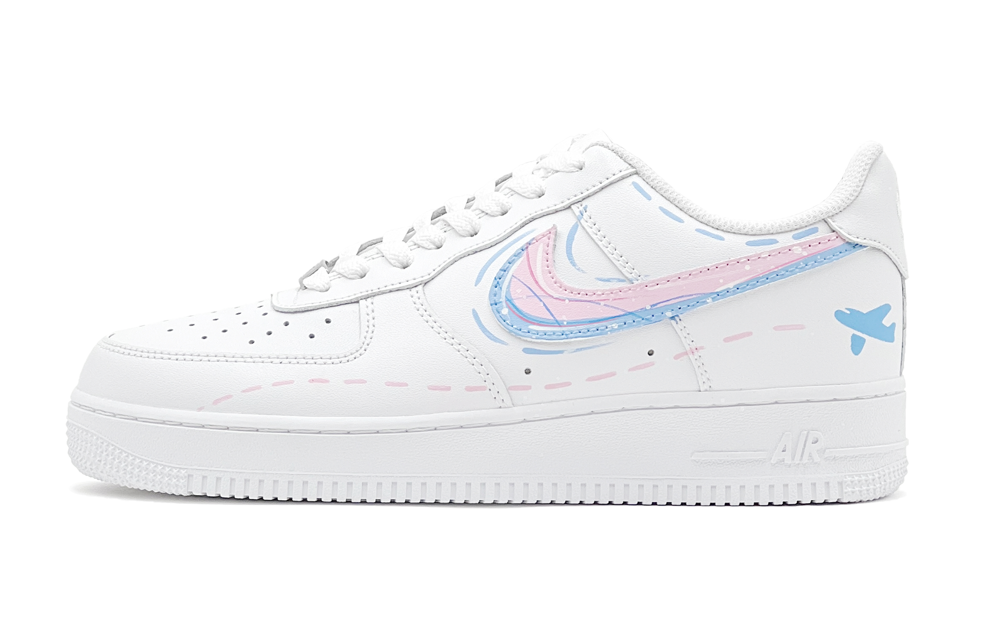 Nike Air Force 1 Low Low-Top Skateboard Shoes GS Pink Blue купить в интернет-магазине Yoocart с быстрой доставкой по России.