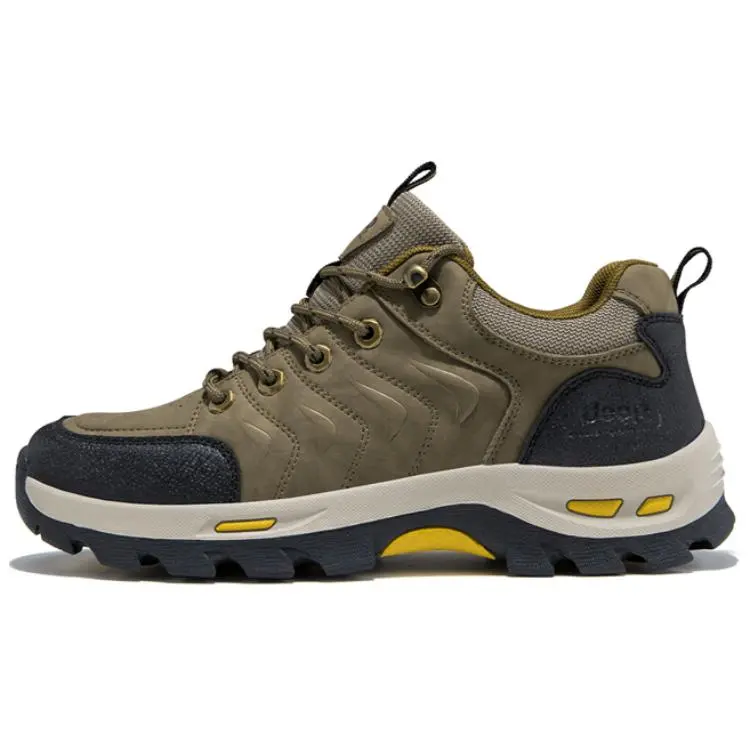 Jeep Anti-Slip Wear-Resistant Low-Top Trekking Shoes Men's Khaki