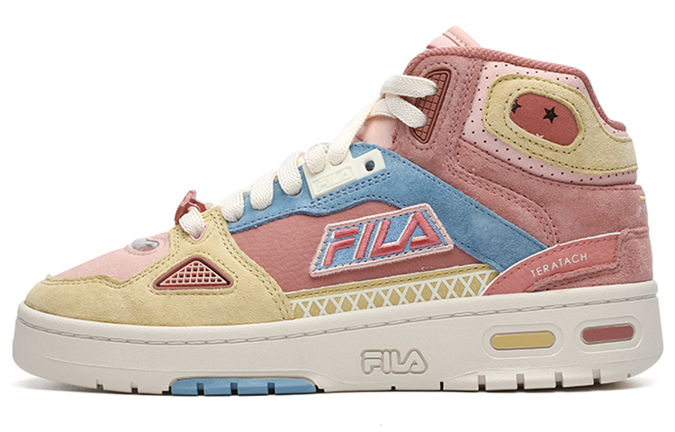 FILA FUSION HERITAGE BASKETBALL Vintage Basketball Shoes Women's High-Top Yellow/Red