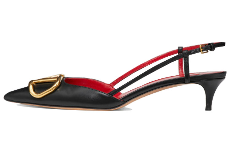 Valentino Vlogo GARAVANI Cone Heel High Heels 4cm Women's Black