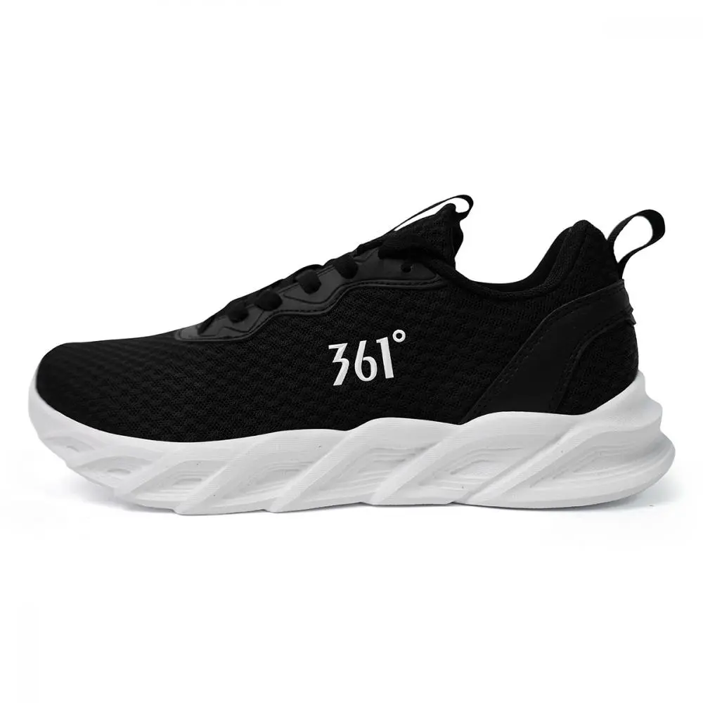 361° Anti Slip Wear Resistant Low Top Running Shoes Men's White Black