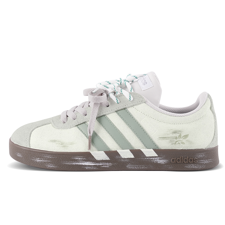 Adidas VL COURT 2.0 Cushioning, Wear Resistant Low Top Skateboard Shoes Unisex Green Gray
