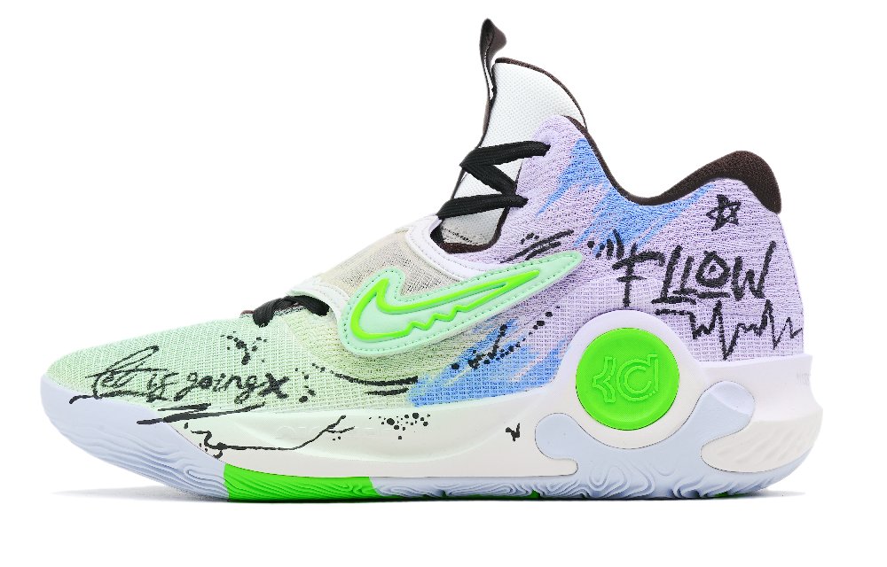 Nike KD Trey 5 X Trendy Path Cushioned Slip Resistant Abrasion Resistant Low Top Basketball Shoes Men's Blue Green