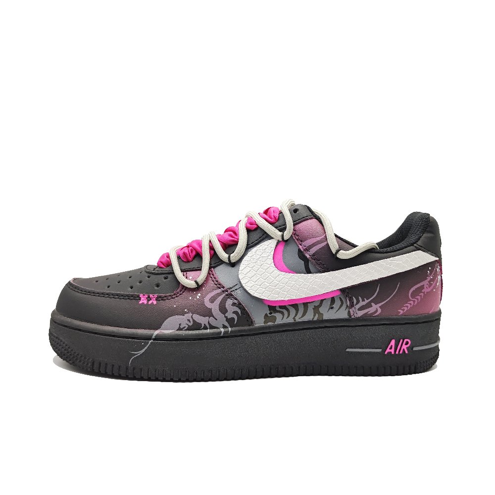Nike Air Force 1 Warm Anti-Slip And Wear-Resistant Low-Top Skateboard Shoes Unisex Black Pink White