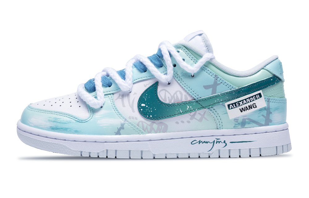 Nike Dunk Slip-Resistant Cushioning Wear-Resistant Low-Top Skateboard Shoes Unisex Teal