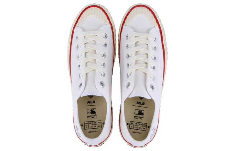 MLB Playball Origin Slip Resistant, Abrasion Resistant, Breathable, Lightweight Low Top Canvas Shoes Unisex White