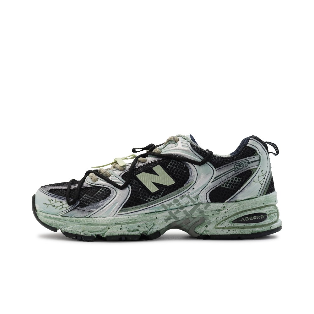 New Balance NB 530 Running Shoes Unisex Low-Top Black/Green/Cyan/Silver