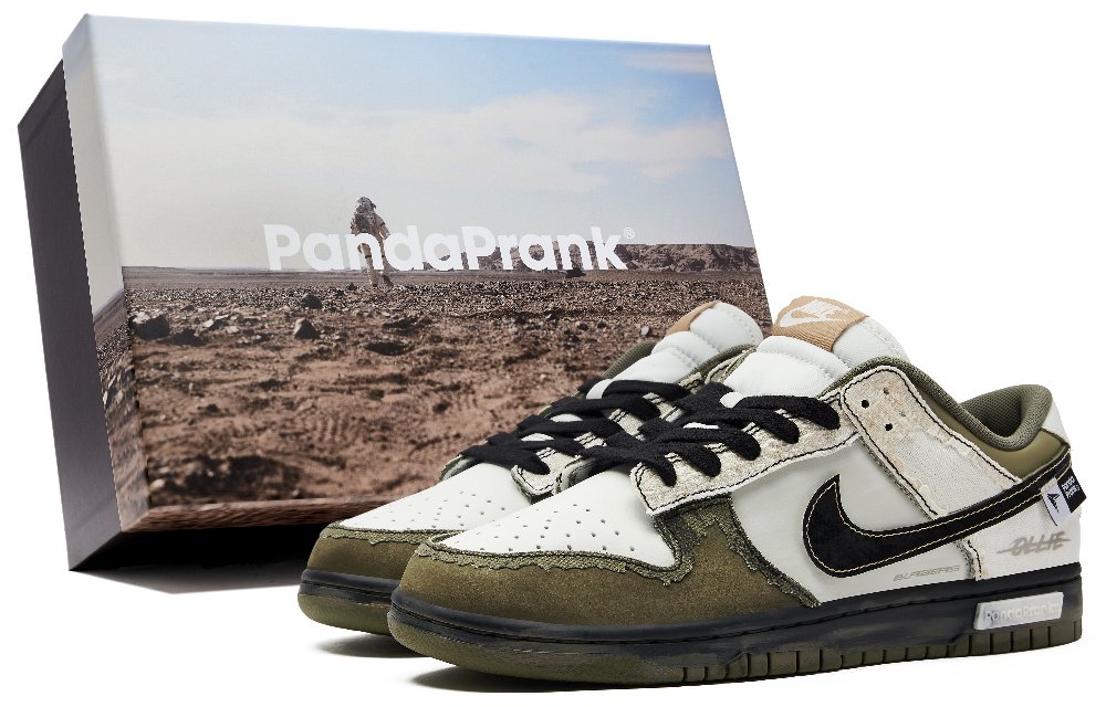 Nike Dunk Anti-Slip Wear-Resistant Low-Top Casual Shoes Unisex Green Umber White