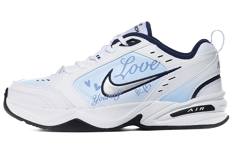 Nike Air Monarch 4 Heartbeat Love Low-Top Chunky Sneakers Unisex Blue White