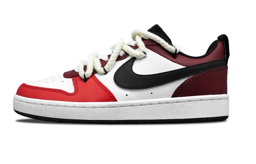Nike Court Borough Low 2 Passion Anti-Slip Wear-Resistant Low-Top Skateboard Shoes GS Red White Black