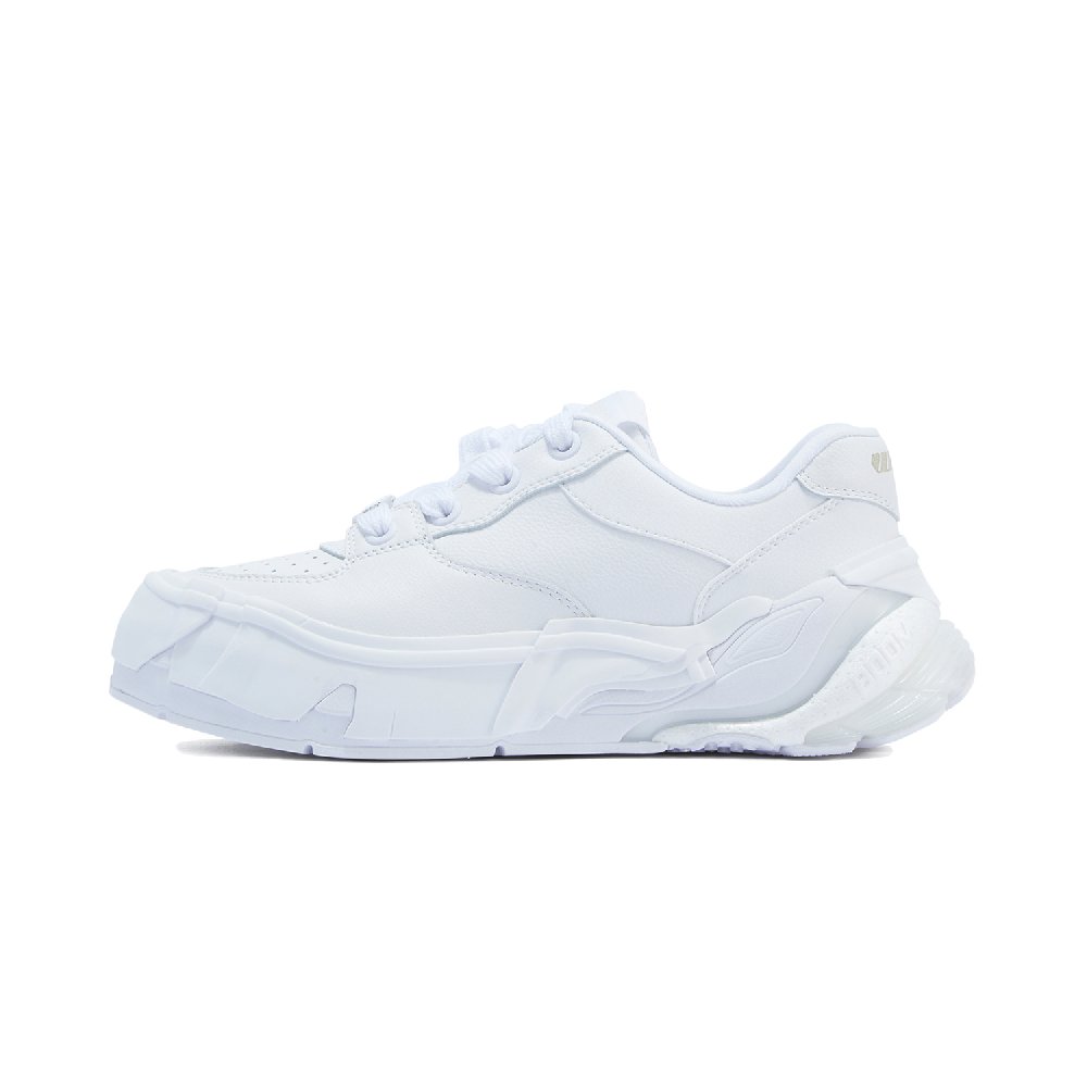 LiNing Wuji Anti-Slip Wear-Resistant Low-Top Skateboard Shoes Women's White