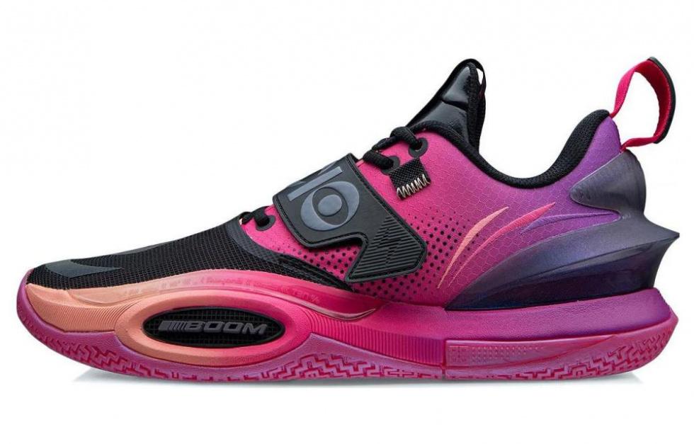 LiNing All City 10 V2 Anti-Slip And Wear-Resistant Breathable Low-Top Basketball Shoes Men's Black Red Purple