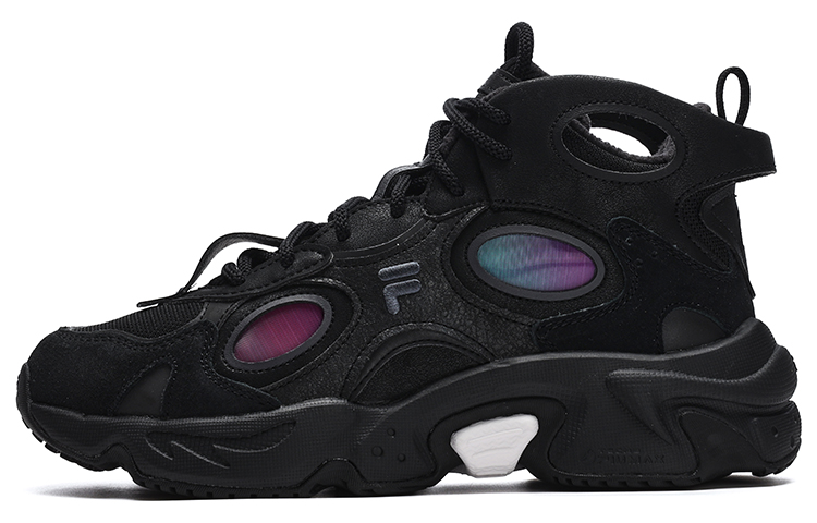 FILA FUSION Raccoon Mid We Mid Top Casual Shoes Women's Black Periscope