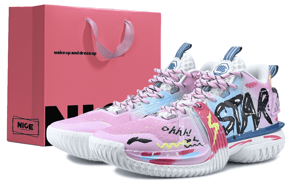 LiNing Storm 2024 Slip Resistant, Abrasion Resistant, Lightweight Low Top Basketball Shoes Men's Pink