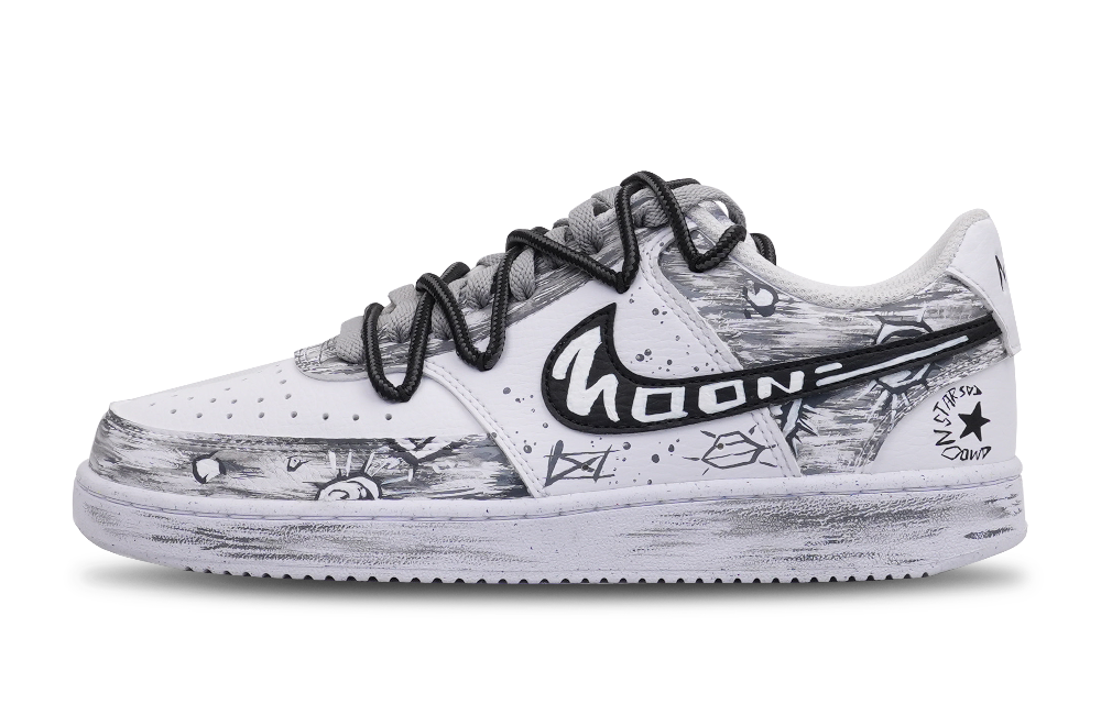 Nike Court Vision 1 Low Top Skateboard Shoes Unisex White Gray