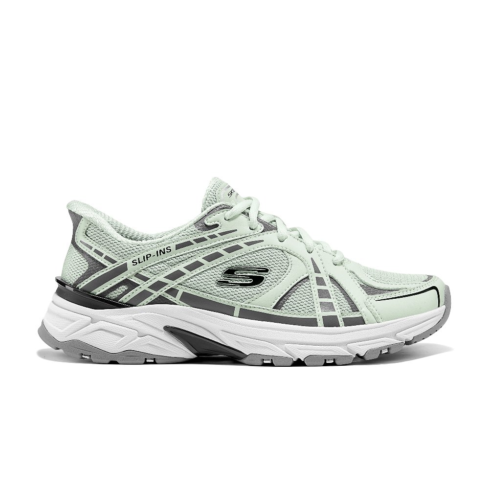 Skechers Silver Wing Shoes Height Increasing Lightweight Low top Chunky Sneakers Women's Mint Gray