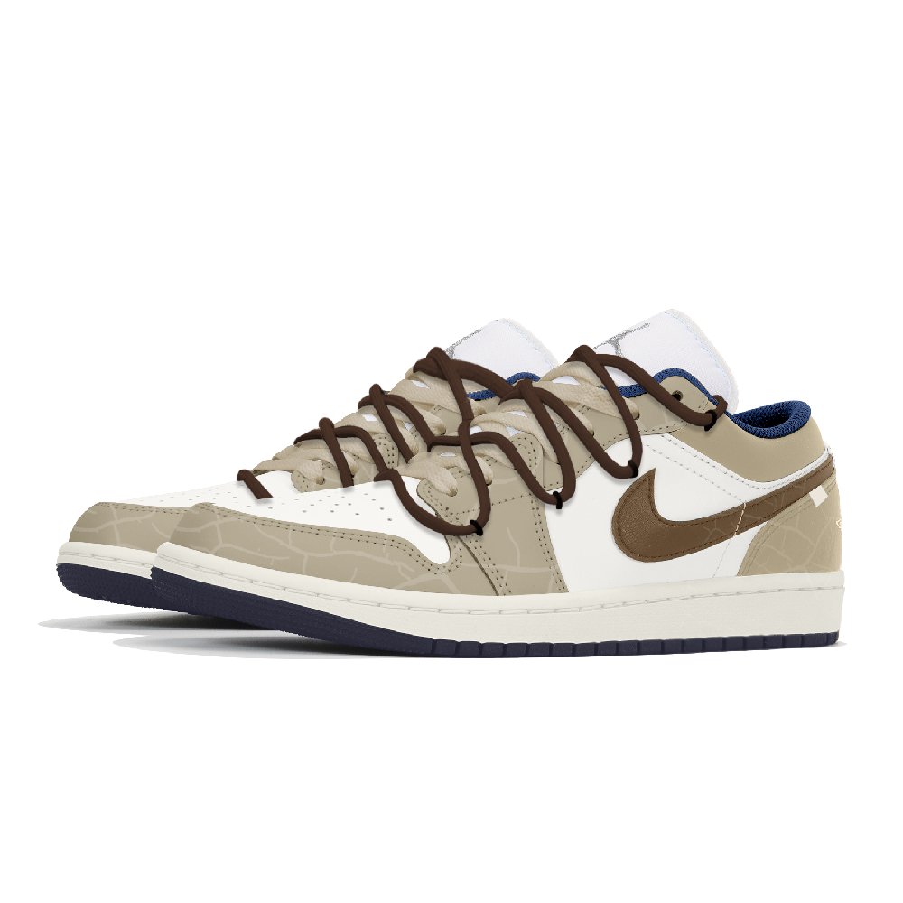 Jordan Air Jordan 1 Wear-Resistant Low-Top Vintage Basketball Shoes Men's Khaki